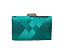 Bolsa Clutch Verde Cetim X - Imagem 1