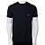 Camiseta Masculina Dudalina MC Lisa Preta - 08770528 - Imagem 1