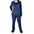 Pijama Feminino Recco Longo Fleece Luar Azul - 1527 - Imagem 3