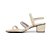 Sandália Feminina Beira Rio Strass Salto Bloco Creme - 8379 - Imagem 3