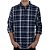Camisa Social Masculina Ogochi ML Xadrez Slim Marinho - 0015 - Imagem 1