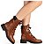 Bota Feminina Tanara Coturno Couro Marrom Caramelo - T9113 - Imagem 5
