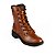 Bota Feminina Tanara Coturno Couro Marrom Caramelo - T9113 - Imagem 2