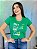 T-SHIRT FEMININA - FELIZ A NAÇÃO CUJO DEUS É O SENHOR - COR VERDE COPA - Imagem 1