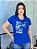T-SHIRT FEMININA - FELIZ A NAÇÃO CUJO DEUS É O SENHOR - COR AZUL ROYAL - Imagem 1