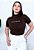 T-SHIRT GOLA ALTA  - PROTEGIDA - ALTO RELEVO - COR MARROM - Imagem 1