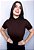 T-SHIRT GOLA ALTA - COR MARROM - Imagem 2