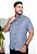 CAMISA SLIM  - ESTAMPADA - MANGA CURTA - COR AZUL MARINHO - Imagem 1