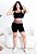 CONJUNTO DE SHORT FITNESS - BICOLOR - PRETO COM DETALHE MARROM - Imagem 1