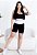 CONJUNTO DE SHORT FITNESS - BICOLOR - PRETO COM DETALHE BRANCO - Imagem 1