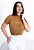 T-SHIRT GOLA ALTA - VIRTUOSA - ALTO RELEVO - COR MADEIRA - Imagem 1