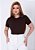 T-SHIRT FEMININA - BÁSICA - COR MARROM - Imagem 1