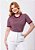 T-SHIRT FEMININA - LISTRADA - COR BORDÔ - Imagem 1