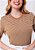 T-SHIRT FEMININA - LISTRADA - COR PÃO DE MEL - Imagem 2
