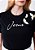T-SHIRT FEMININA - JESUS BORBOLETAS OMBRO- COR PRETO - Imagem 1