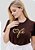 T-SHIRT FEMININA - FÉ CORAÇÃO - COR MARROM - Imagem 3