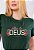 T-SHIRT FEMININA - FILHA DE DEUS 1 JOÃO 3:1 - COR VERDE FLORESTA - Imagem 1