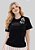 T-SHIRT FEMININA - FLOR OMBRO ENTREGUE E DESCANSE- COR PRETO - Imagem 3