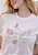 T-SHIRT FEMININA - BORBOLETA FLOR STRASS - COR MARFIM - Imagem 2