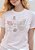 T-SHIRT FEMININA - BORBOLETA FLOR STRASS - COR MARFIM - Imagem 3