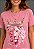 T-SHIRT FEMININA - LEÃO YESHUA COROA - COR ROSA - Imagem 2