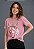 T-SHIRT FEMININA - LEÃO YESHUA COROA - COR ROSA - Imagem 1
