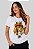 T-SHIRT FEMININA - COROA LEÃO CORDEIRO COLORIDO - COR MARFIM - Imagem 1