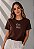 T-SHIRT FEMININA - CRISTO EU TE AMO - COR MARROM - Imagem 1