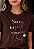 T-SHIRT FEMININA - NUNCA FOI SORTE - COR MARROM - Imagem 1