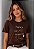 T-SHIRT FEMININA - NUNCA FOI SORTE - COR MARROM - Imagem 5