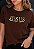 T-SHIRT FEMININA - JESUS MEU LUGAR SEGURO - COR MARROM - Imagem 1