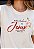 T-SHIRT FEMININA - MEU TUDO É JESUS - COR MARFIM - Imagem 1