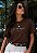 T-SHIRT FEMININA - EM TUDO DAI GRAÇAS - COR MARROM - Imagem 5