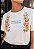 T-SHIRT FEMININA - FLORES GUIA-ME SENHOR - COR MARFIM - Imagem 1