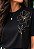 T-SHIRT FEMININA - FLOR ELEGANTE - COR PRETO - Imagem 1