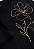 T-SHIRT FEMININA - FLOR ELEGANTE - COR PRETO - Imagem 3