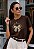T-SHIRT FEMININA - VESTIDA DE GRAÇA - COR MARROM - Imagem 6