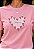 T-SHIRT FEMININA - CORAÇÕES JESUS - COR ROSA - Imagem 1
