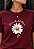 T-SHIRT FEMININA - DEUS DE DETALHES GIRASSOL - COR BORDÔ - Imagem 1