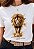 T-SHIRT FEMININA - LEÃO REALISTA- COR MARFIM - Imagem 1