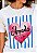 T-SHIRT FEMININA - CORAÇÃO AMADA POR DEUS - COR MARFIM - Imagem 1