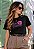 T-SHIRT FEMININA - FLOR ROSA MULHER VIRTUOSA - COR PRETO - Imagem 6