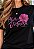 T-SHIRT FEMININA - FLOR ROSA MULHER VIRTUOSA - COR PRETO - Imagem 1