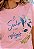 T-SHIRT FEMININA - FLOR O SENHOR É MEU REFÚGIO - COR ROSA - Imagem 1