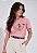 T-SHIRT FEMININA - BORBOLETA ELE É O MEU DEUS - COR ROSA - Imagem 6
