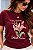 T-SHIRT FEMININA - FLOR DEUS FAZ FLORESCER - COR BORDÔ - Imagem 1