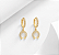 Brinco argola ferradura zircônia cravejada prata 925 banho de ouro 18k - Imagem 1