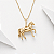 Colar cavalo 3d prata 925 banhado a ouro - Imagem 1