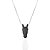 Colar carinha diamantada  rodio  negro em prata  925 - Imagem 2