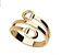 Anel estribo duplo prata 925 banhado ouro 18k - Imagem 2